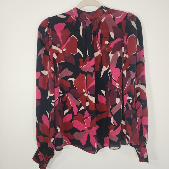 Evereve Emilia Chiffon Tie Front Blouse in a Floral Print SMALL Romantic - Picture 4 of 9